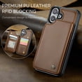 thumbnail image 2 of Dteck for iPhone 16 Plus Case with Card Holder, PU Leather Wallet Case for Women Men with RFID Blocking Card Slot Magnetic Closure Shockproof Protective Phone Cover for iPhone 16 Plus,Brown, 2 of 7