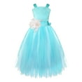 thumbnail image 2 of iEFiEL Little Big Girls Cross Back Flower Girl Dress Wedding Tulle Birthday Party Dress, 2 of 6