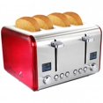 thumbnail image 1 of MegaChef Grille-Pain 4 Tranches, Acier Inoxydable avec Fentes Extra Larges, Rouge, 1 of 5
