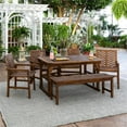 thumbnail image 2 of Afuera Living 6-Piece Extendable Outdoor Patio Dining Set in Dark Brown, 2 of 6