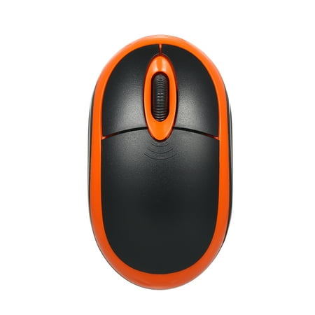 Laptop Desktop Pc Usb 2.4G Wireless Mouse 1600DPI Optical Mini Portable Mobile Mouse with USB Receiver 3 Buttons for PC Laptop Desktop Fit for Left/Right Hand (Black and Orange) ()