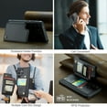 thumbnail image 6 of for Samsung Galaxy S22 Ultra Premium PU Leather Back Case, Multiple Card Slots Design, Double Magnetic Clasp Study Kickstand RFID Blocking Classic Phone Cover for Samsung Galaxy S22 Ultra, Black, 6 of 9