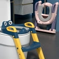 thumbnail image 2 of Asiento para orinal Asiento de inodoro de entrenamiento para ir al baño con taburete de escalera Asa de escalera Asiento de entrenamiento de inodoro plegable Pedal de 2 niveles Altura ajustable para n Irfora Asiento para orinal, 2 of 7