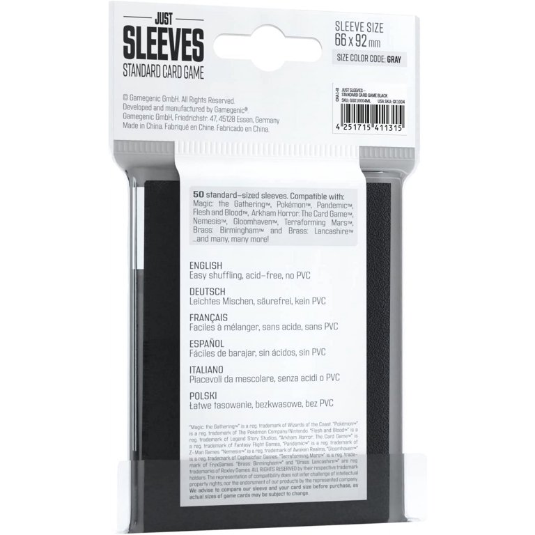 GameGenic: Just Sleeves - Standard Card Game Black - Walmart.com