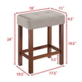 thumbnail image 5 of GZXS 4-Piece Bar Table Set with Power Outlet, 59" Long Pub Table with 3 Linen Upholstered Stools, Space-Saving Farmhouse Dining Set for Kitchen, Cherry, 5 of 10