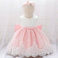 thumbnail image 2 of Jamsmile Baby Girls Dress Pageant Lace Bowknot Flower Tutu Dresses Wedding Christening Tutu Gown First Birthday Girls Tulle Dress, 2 of 9