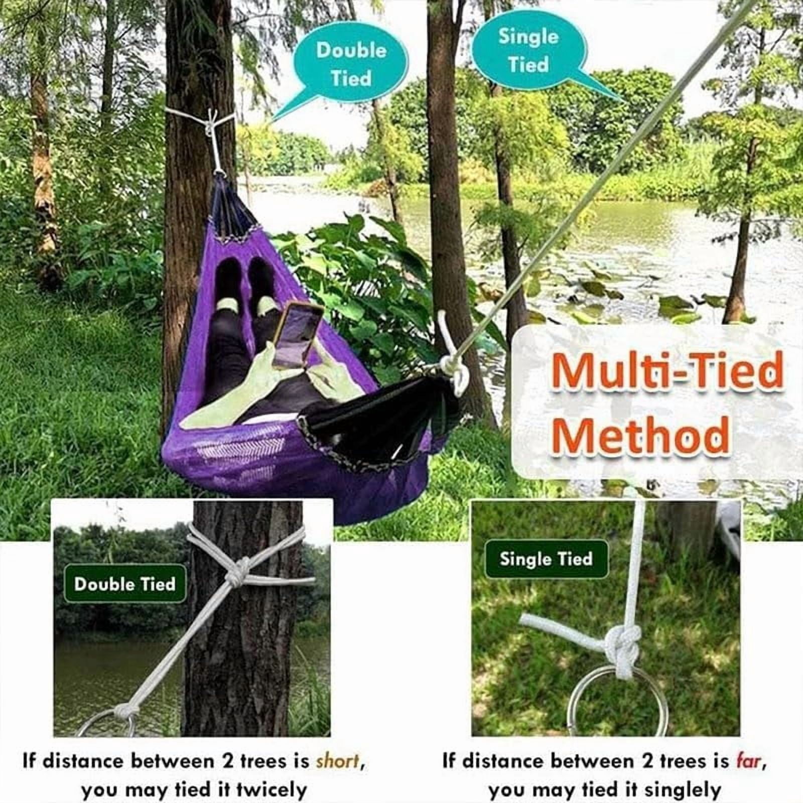Upgraded Camping Hammock with Ropes, Portable Camping Hammocks for Hanging Sturdy Garden Comfortable Fabric Hammock with Travel Bag for Outdoor Patio Yard,Extra Large Up to 550 lbs (Army Green)