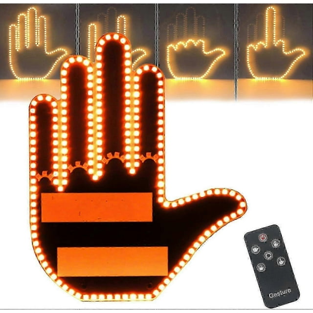 LED Back Window Car Sign with Remote Control Gesture Lighting for Amusing Illumination