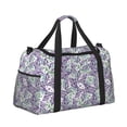 thumbnail image 2 of Fotbe Lavender Flowers Bolsa de Viaje con Estampado, Bolsa de Fin de Semana para Mujer con Compartimento para Zapatos, Bolsa de Gimnasio con Bolsillo Húmedo, 2 of 7
