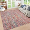 thumbnail image 2 of Hasoo 5' x 7' Modern Rugs for Bedroom Imitation Braided Pattern Soft Geometric Living Room Carpet, Colorful, 2 of 7