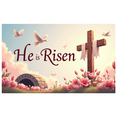 thumbnail image 3 of He is Risen Spring Floral Easter Celebration Banner Backdrop Wall Art Religious Decoration Christian Decor Church Event Photography Props, 3 of 4