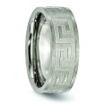 thumbnail image 4 of Titanium Greek Key 8mm Satin & Polished Band Ring 9 Size, 4 of 6