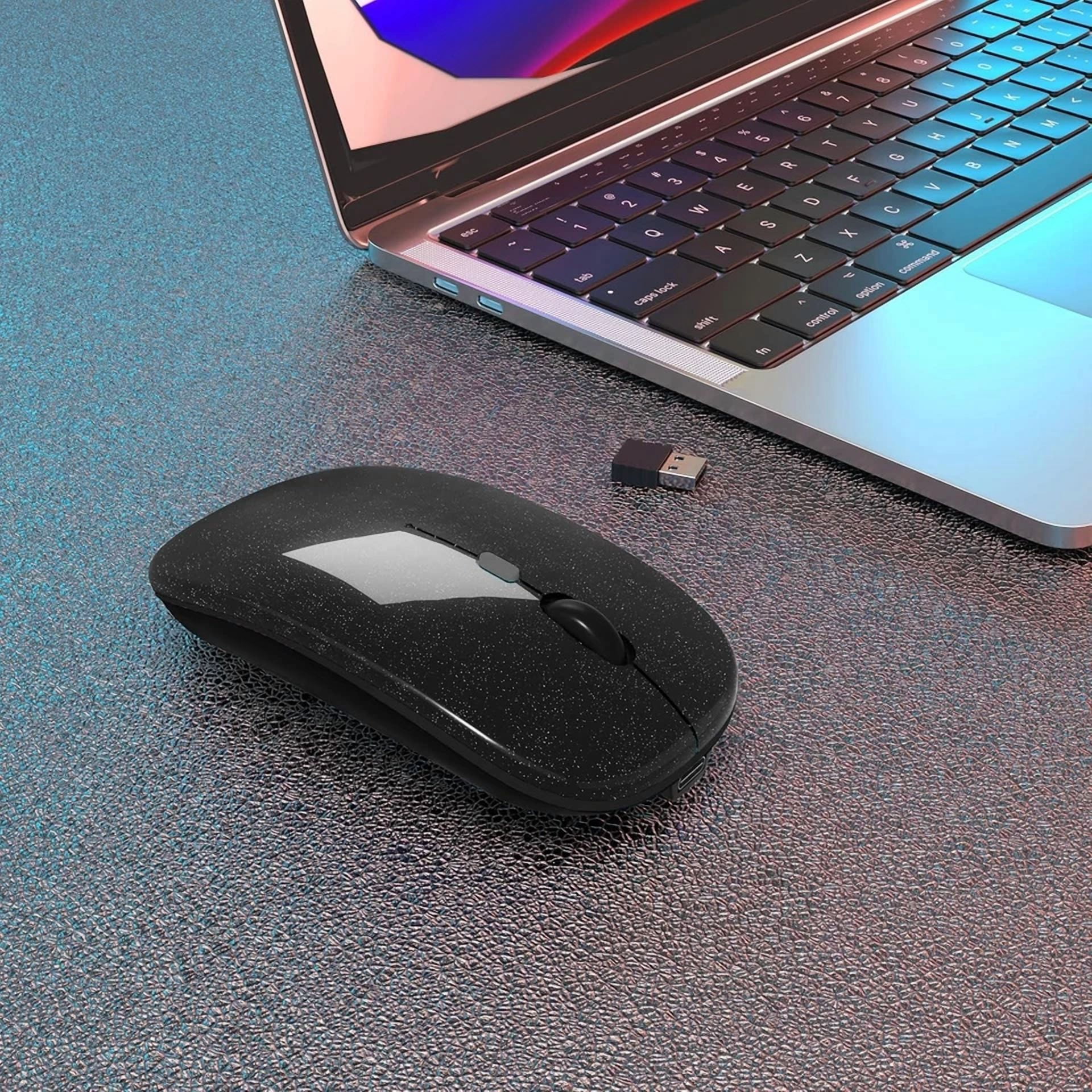 RHEA- Wireless Bluetooth 5.2 Rechargeable Mouse, Dual Mode, Silent Slim