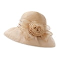thumbnail image 5 of HJYCHN Summer Women's Floral Beret Elegant Outdoor Sun Hat with Brim Khaki M, 5 of 5