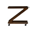 thumbnail image 4 of Powell Thornton 2-Tier Z-Frame Rolling Bar Cart with Glass Top, Walnut, 4 of 13