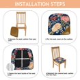 thumbnail image 4 of Pioneer Flower Seat Covers for Dining Room Chairs Set Of 4,Stretch Printed Washable Chair Seat Cover with Elastic Ties and Button,Removable Waterproof Couch Cushion Covers, 4 of 6