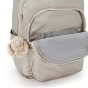 Kipling Women Seoul حقيبة ظهر صغيرة معدنية مع أحزمة مبطنة