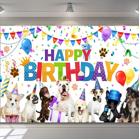 Dog Happy Birthday Backdrop Banner Puppy Photography Background Banner Cartoon Dog Photo Backdrop Birthday Party tions for Dog Owner Birthday Party Pet Party Supplies ( x Feet) | Walmart Canada Dog Happy Birthday Backdrop Banner Puppy Photography Background Banner Cartoon Dog Photo Backdrop Birthday Party tions for Dog Owner Birthday Party Pet Party Supplies ( x Feet) | Walmart Canada