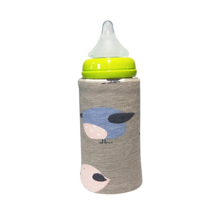 Portable Bottle Warmer Heater Travel Baby Kids Cartoon Milk Water USB Cover Sleeve Pouch Infant Heating