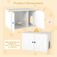 thumbnail image 3 of Costway Hidden Cat Litter Box Enclosure Furniture with Divider for Living Room Bedroom White, 3 of 11