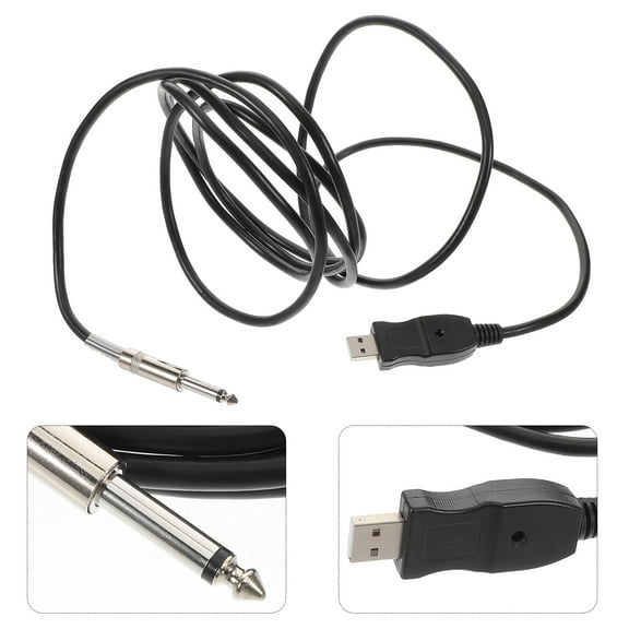 FRCOLOR USB Guitar Cable for PC Recording and Audio Linking High Fidelity Electric Guitar Converter Cord Easy to Use Instrument Accessory