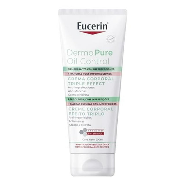Eucerin DermoPure Triple Effect Crema Corporal (200ml) Anti-Imperfecciones, Anti-Manchas, Anti-Brill