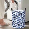 thumbnail image 6 of Uemuo Blue Ink Flowers Pattern Circular Laundry Hamper Basket with handles,Collapsible laundry basket,Large capacity laundry hamper,Laundry Organizer-Medium, 6 of 8