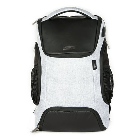 Reebok Unisex Nolan Tech USB Laptop 18" Backpack, Light Grey