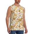 thumbnail image 2 of Kdxio Retro 70s 60s Flower for Men's Muscle T-shirt,Sleeveless for Workout Running Athletic Gym Lounge Casual, 2 of 7