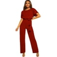 thumbnail image 1 of Coloody Women's Scoop Neck Jumpsuit, Solid, Plus Size, 1 of 2