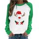 thumbnail image 2 of Pntutb Mujer Primavera Patchwork Navidad Impreso Manga Larga Cuello Redondo Casual Tee tops Pntutb Pntutb-5754, 2 of 6