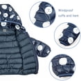 thumbnail image 3 of Baby Hooded Down Jacket Snow Suit Light Warm Windproof Outerwear Cute Bear Ear Down Coats, 3 of 6