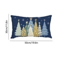 thumbnail image 3 of Cinvoph 20"x12" Christmas Plush Pillow Cover Decorative Tree Throw Pillow Cases for Winter Xmas New Year, Soft Cushion Covers for Couch Sofa Bed Living Room Party Home Decoration Blue, 3 of 6