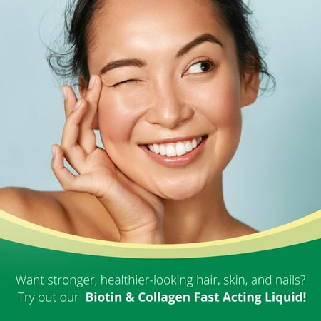 Spring Valley Biotin & Collagen, 15,000 mcg Fast Acting Liquid Supplement, 2 fl oz
