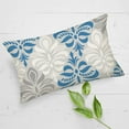 thumbnail image 4 of Blue Grey Pillow Covers 12x20 Inch Geometrical Flower Boho Throw Pillows Summer Farmhouse Outdoor Decor for Home Living Room Sofa Bed Modern Floral Linen Rectangular Cushion Case, 4 of 6