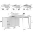 thumbnail image 4 of Timechee  Home Office Desk L-Shaped Desk with Drawers Cabinet Corner Desk Brown/Black, 4 of 5