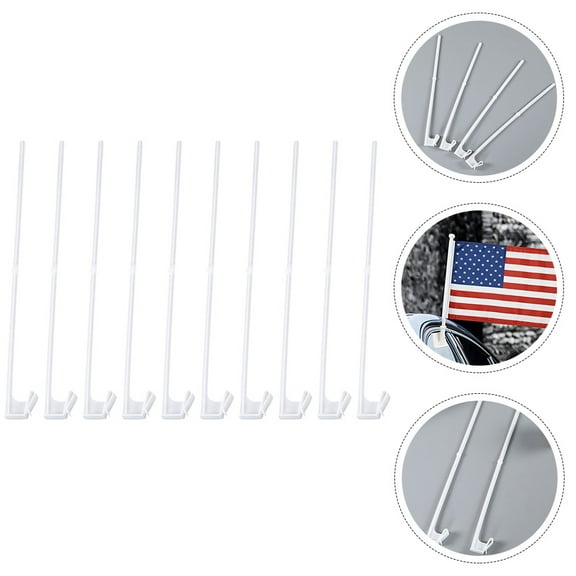 Mobutofu 10Pcs Car Flag Poles for Window Mounting and Outdoor Display Purposes