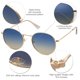 thumbnail image 5 of Gafas de sol SOJOS, pequeñas, redondas, polarizadas, UV400 SJ1014, dorado/azul/marrón, 5 of 6