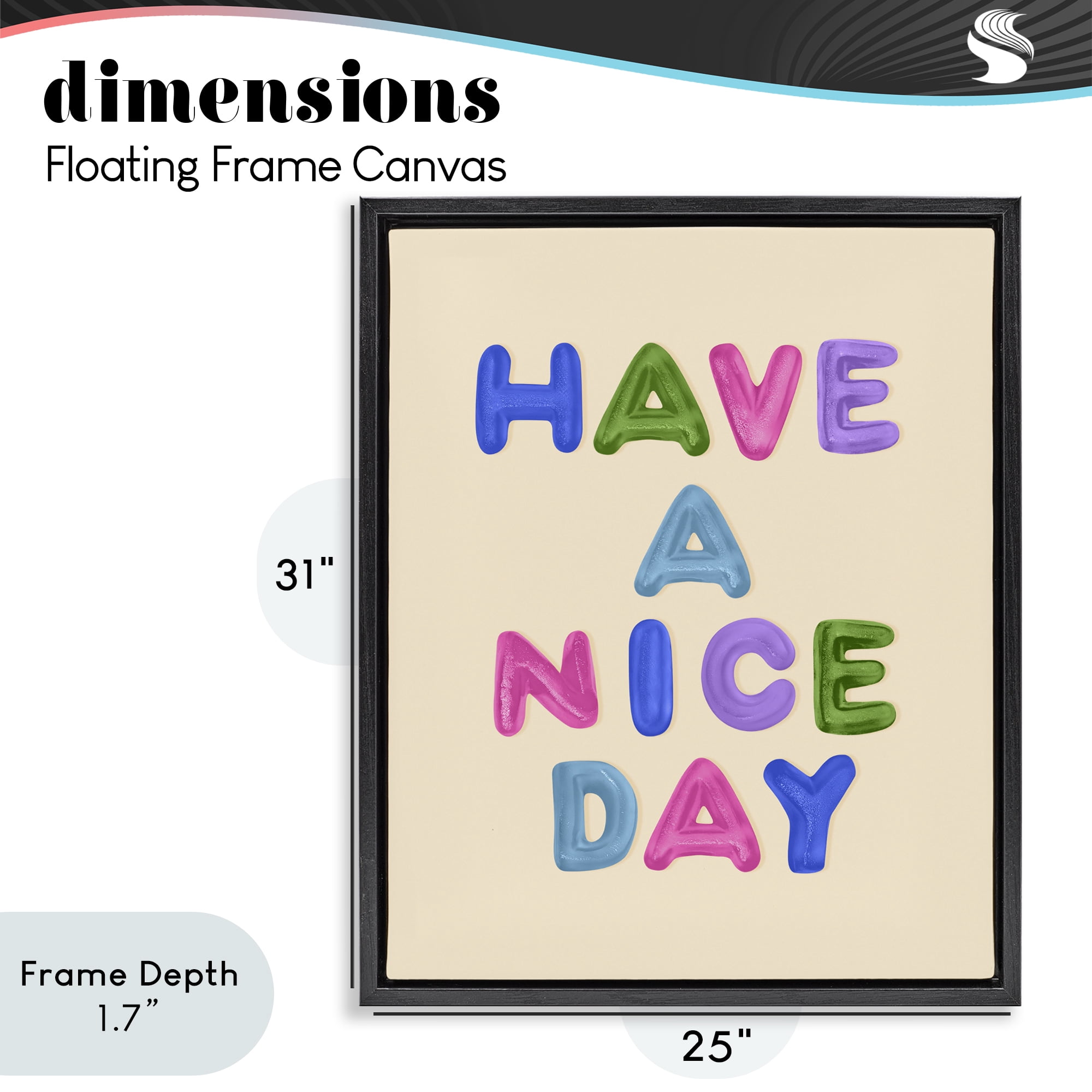 Stupell Industries Have a Nice Day Gummies Black Framed Floater Canvas Wall Art, design by LISH Creative