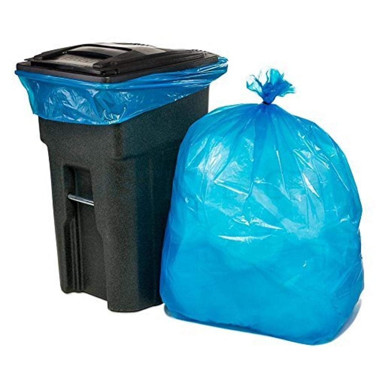 50pcs Heavy Duty Trash Bags 64 Gallon Black Garbage Rubbish Bag 51”×59” 