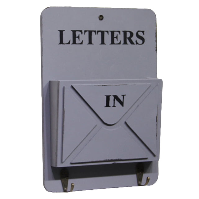 Organizador de correo de madera para colgar en la pared, porta llaves y cartas