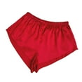 thumbnail image 2 of HaoXianJian Women's Satin Silk Elastic Waist Sleep Bottom Solid Loungewear Pajama Shorts, 2 of 3