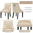 thumbnail image 4 of Gymax Set of 2 Button-Tufted Dining Chair Upholstered Armless Side Chair Beige, 4 of 8
