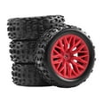 thumbnail image 3 of Kuntesetty 4Pcs 1/18 RC Car Wheels and Tires RC Car Part, High Performance Portable Easy to Red, 3 of 9