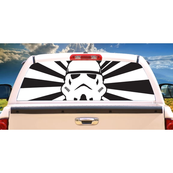 STAR RAYS Rear Window Graphic truck view thru vinyl decal back