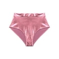 thumbnail image 6 of Kaerm Women's Metallic Dance Festival Rave Bottoms Metallic High Waisted Booty Shorts Pink S, 6 of 7
