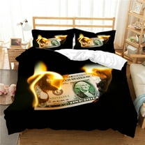 Duvet Cover Set Polyester Home Textiles Dollar Painting Creative Bedding Cover Sets,Queen (90"x90")