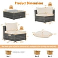 thumbnail image 3 of Gymax Set of 7 Rattan Furniture Set Sectional Sofa Cushioned Patio Mix Grey & Beige, 3 of 5