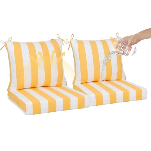 SDJPOI Rocking Chair Cushions Set of 2, 44”x 22”x 4'' Waterproof Non-Slip High Back Patio Furniture Cushions Replacement with Ties for Indoor/Outdoor Chairs