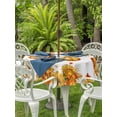 thumbnail image 2 of Outdoor Tablecloth with Umbrella Hole and Zipper, Orange Pumpkins Fall Round Table Cloth 54 Inch Waterproof Tablecloth, Thanksgiving Sunflower Leaf Picnic Table Cover for Patio Camping, 2 of 7